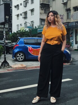 「芥末黃」｜包BAOさん（レディース・172cm）の夏コーディネート