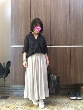 「フロントイン」｜Emilyさん（レディース・151cm）の夏コーディネート