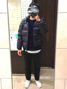 「N.HOOLYWOOD」｜「アイテム（ダウンジャケット/コート）」を使った、Kさん（メンズ・168cm）の冬コーディネート