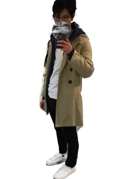 「adidas originals」｜「アイテム（トレンチコート）」を使った、Kさん（メンズ・168cm）の春コーディネート