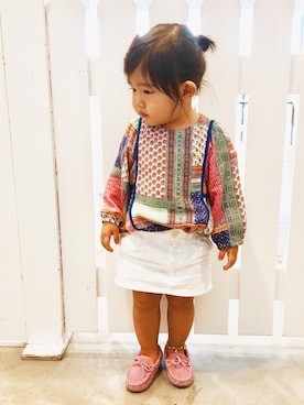 「ZARA KIDSのアイテム（アンサンブル）」を使った、Tricia Seowさん（キッズ・90cm）の冬コーディネート