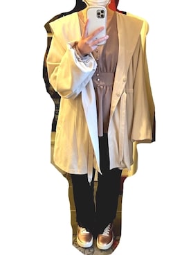 「one after another NICE CLAUP（ワンアフターアナザーナイスクラップ）のアイテム（トレンチコート）」を使った、ちゃげさん（レディース・153cm）の春コーディネート