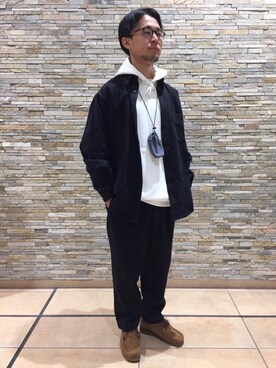 「アイテム（モカシン/デッキシューズ、ブラウン系）」を使った、003943ktさん（メンズ・165cm）の冬コーディネート
