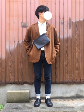 eisei使用「UNITED TOKYO（ウォッシャブルウールポンチオーバージャケット）」的時尚穿搭
