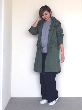 「Ron Herman（ロン ハーマン）のアイテム（モッズコート）」を使った、smileさん（レディース・165cm）の冬コーディネート