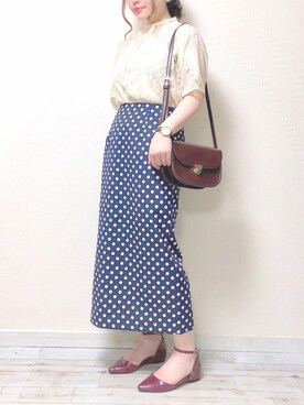 レトロドットタイトスカート を使った人気ファッションコーディネート Wear