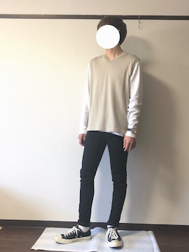「チャックテイラー」｜「アイテム（アナログ腕時計）」を使った、じょうさん（メンズ・170cm）の春コーディネート