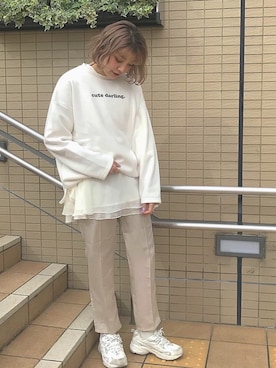 「韓国コーデ」｜「アイテム（チュニック）」を使った、a m iさん（レディース・167cm）の秋コーディネート