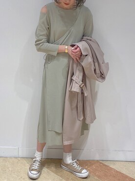 「韓国好きな人と繋がりたい」｜「アイテム（トレンチコート）」を使った、a m iさん（レディース・167cm）の冬コーディネート