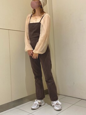 「Seemi. byNICECLAUP（ シーミーバイナイスクラップ）のアイテム（サロペット/オーバーオール）」を使った、a m iさん（レディース・167cm）の秋コーディネート
