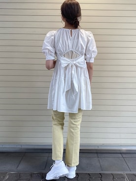 「アイテム（チュニック）」を使った、a m iさん（レディース・167cm）の夏コーディネート