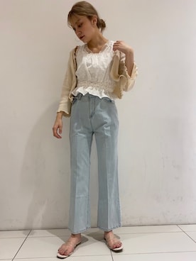 「アイテム（アンサンブル、ホワイト系）」を使った、a m iさん（レディース・167cm）の夏コーディネート