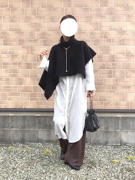 「LOWRYS FARM（ローリーズファーム）のストレッチヒールブーツ　851418（ブーツ）」を使った、みゆうさん（レディース・156cm）の冬コーディネート