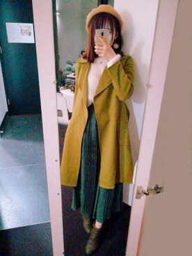 「仕事着」｜「アイテム（ハンチング/ベレー帽）」を使った、Linnnさん（レディース・165cm）の夏コーディネート