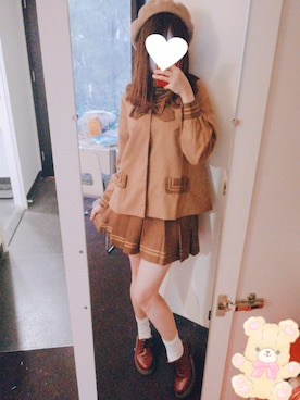 「one after another NICE CLAUP（ワンアフターアナザーナイスクラップ）のアイテム（ハンチング/ベレー帽）」を使った、Linnnさん（レディース・158cm）の秋コーディネート