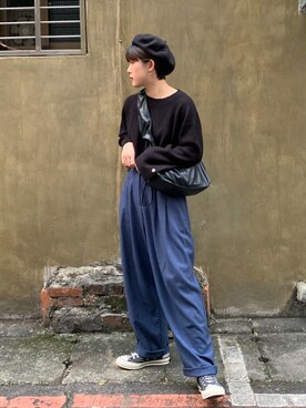 「URBAN RESEARCH（アーバンリサーチ）のアイテム（ハンチング/ベレー帽）」を使った、KellyLeeさん（レディース・166cm）の秋コーディネート