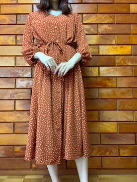 「RETRO GIRL（レトロガール）のアイテム（シャツワンピース）」を使った、shokokoさん（レディース・159cm）の秋コーディネート