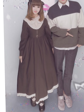 「ハロウィン」｜「アイテム（シャツワンピース）」を使った、弥永MASUMIさん（レディース・159cm）の秋コーディネート
