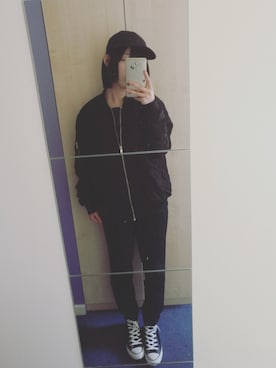 「H&M（エイチ・アンド・エム）のアイテム（ブルゾン）」を使った、marodadyさん（レディース・163cm）の春コーディネート