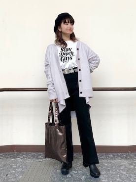 「ラブアンドピース2020」｜「アイテム（ハンチング/ベレー帽）」を使った、yuukaさん（レディース・155cm）の秋コーディネート