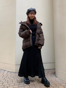 「PAGEBOY（ページボーイ）のアイテム（ハンチング/ベレー帽）」を使った、yuukaさん（レディース・155cm）の秋コーディネート