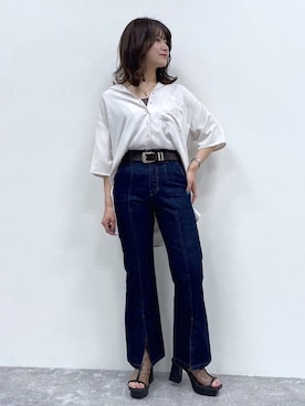 「アイテム（タンクトップ）」を使った、yuukaさん（レディース・155cm）の春コーディネート