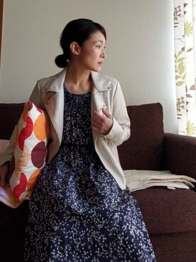 「インテリア」｜「アイテム（ジャケット/アウター）」を使った、みぽぽ❁(みぽりーぬ)さん（レディース・155cm）の秋コーディネート