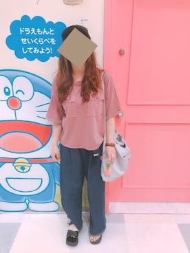 「Crisp（クリスプ）のアイテム（サロペット/オーバーオール）」を使った、みい。さん（レディース・152cm）の夏コーディネート