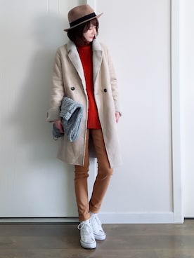 「WM（ダブルエム）のアイテム」を使った、喵喵小桃さん（レディース・160cm）の冬コーディネート