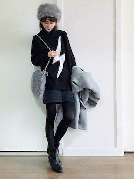 喵喵小桃さん（レディース・160cm）の冬コーディネート