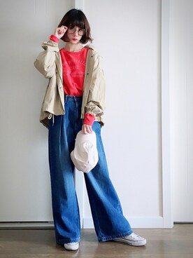 「ドラフトアングリッド」｜「アイテム（その他）」を使った、喵喵小桃さん（レディース・160cm）の春コーディネート
