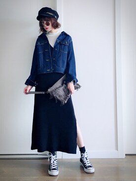 「ドラフトアングリッド」｜「アイテム（その他）」を使った、喵喵小桃さん（レディース・160cm）の春コーディネート