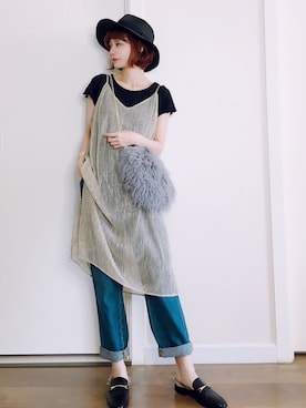 Ungrid アングリッド のワンピース ドレス ゴールド系 を使った人気ファッションコーディネート Wear