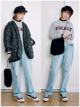 ブルゾンを使った ネイビー のレディース人気ファッションコーディネート 地域 中国大陸 Wear