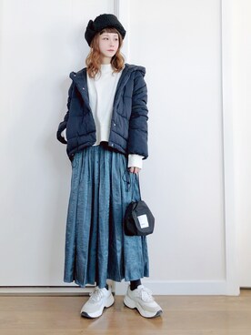 「アイテム（ポーチ）」を使った、喵喵小桃さん（レディース・160cm）の冬コーディネート