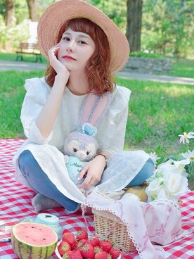 「日系极简」｜「アイテム（その他）」を使った、喵喵小桃さん（レディース・160cm）の春コーディネート