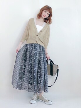 「日系极简」｜「アイテム（その他）」を使った、喵喵小桃さん（レディース・160cm）の春コーディネート