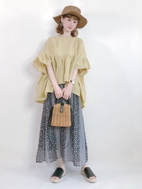 「日系极简」｜「アイテム（その他）」を使った、喵喵小桃さん（レディース・160cm）の春コーディネート