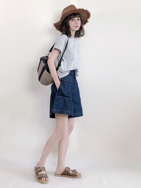 「日系极简」｜「アイテム（その他）」を使った、喵喵小桃さん（レディース・160cm）の夏コーディネート