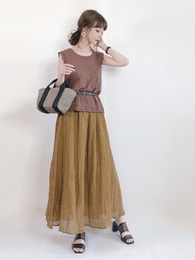 「日系极简」｜「アイテム（その他）」を使った、喵喵小桃さん（レディース・160cm）の夏コーディネート