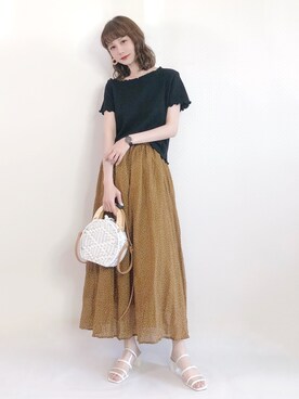 「日系极简」｜「アイテム（その他）」を使った、喵喵小桃さん（レディース・160cm）の夏コーディネート