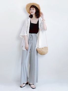 「日系极简」｜「アイテム（その他）」を使った、喵喵小桃さん（レディース・160cm）の夏コーディネート