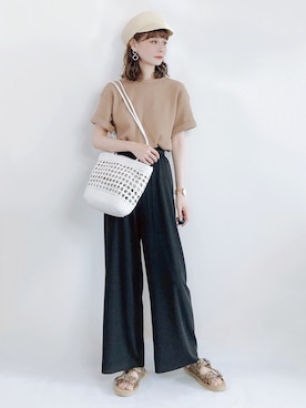 「日系极简」｜「アイテム（その他）」を使った、喵喵小桃さん（レディース・160cm）の夏コーディネート