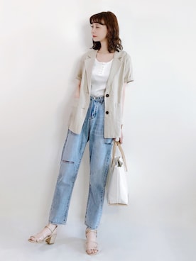 「日系极简」｜「アイテム（その他）」を使った、喵喵小桃さん（レディース・160cm）の夏コーディネート