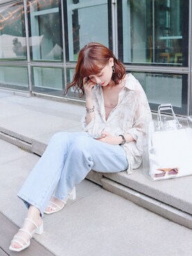 「日系极简」｜「アイテム（その他）」を使った、喵喵小桃さん（レディース・160cm）の夏コーディネート