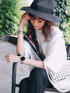 「日系极简」｜「アイテム（その他）」を使った、喵喵小桃さん（レディース・160cm）の夏コーディネート