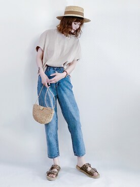 「日系极简」｜「アイテム（その他）」を使った、喵喵小桃さん（レディース・160cm）の夏コーディネート