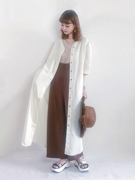 「日系极简」｜「アイテム（その他）」を使った、喵喵小桃さん（レディース・160cm）の夏コーディネート