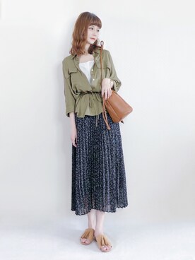 「通勤穿搭」｜「アイテム（その他）」を使った、喵喵小桃さん（レディース・160cm）の夏コーディネート