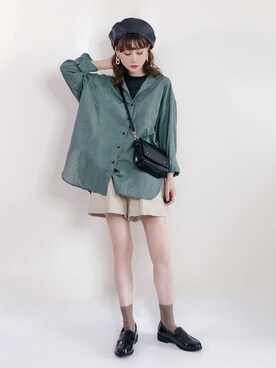 「休闲」｜「アイテム（パンプス）」を使った、喵喵小桃さん（レディース・160cm）の秋コーディネート